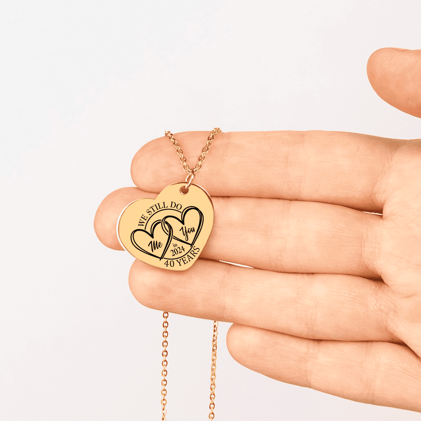 40th Years Anniversary Heart Necklace