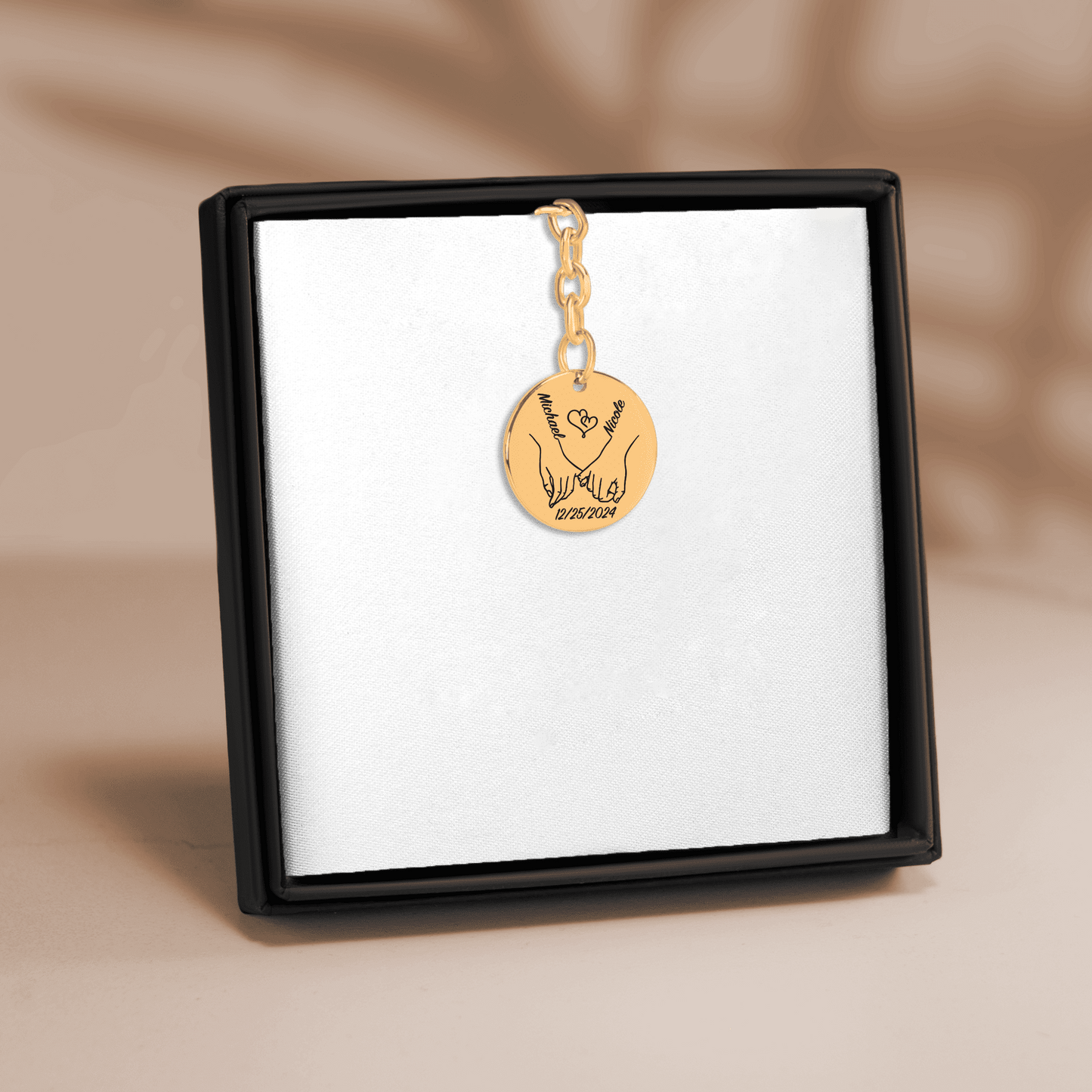Our first christmas together Coin Keychain
