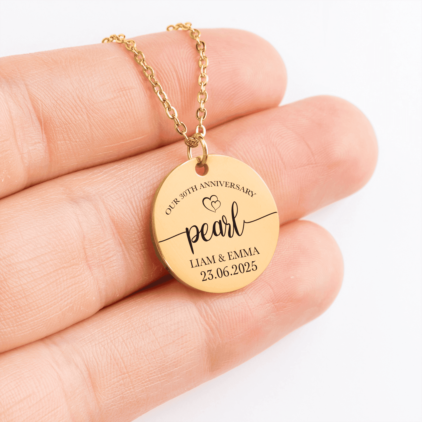 30th Pearl Anniversary Coin Necklace