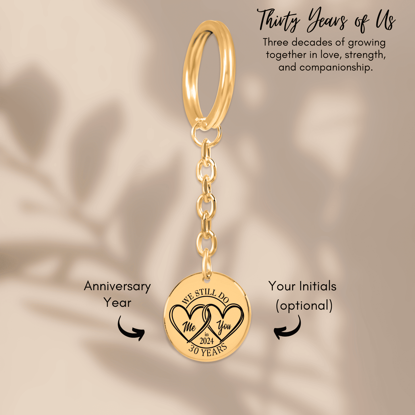 30th Years Anniversary Coin Keychain
