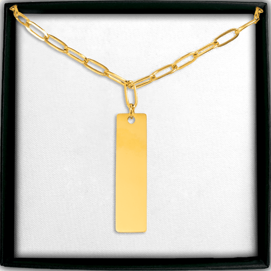 Paperclip Vertical Bar Necklace