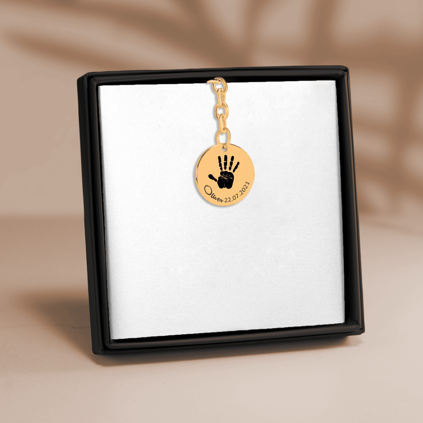 Actual Hand Print Coin Keychains