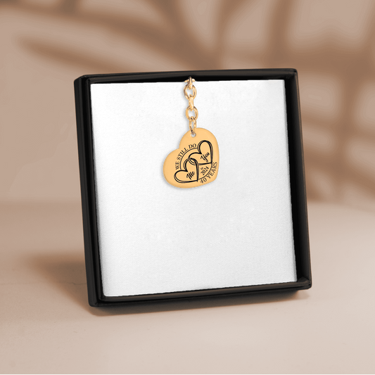 40th Years Anniversary Heart Keychain