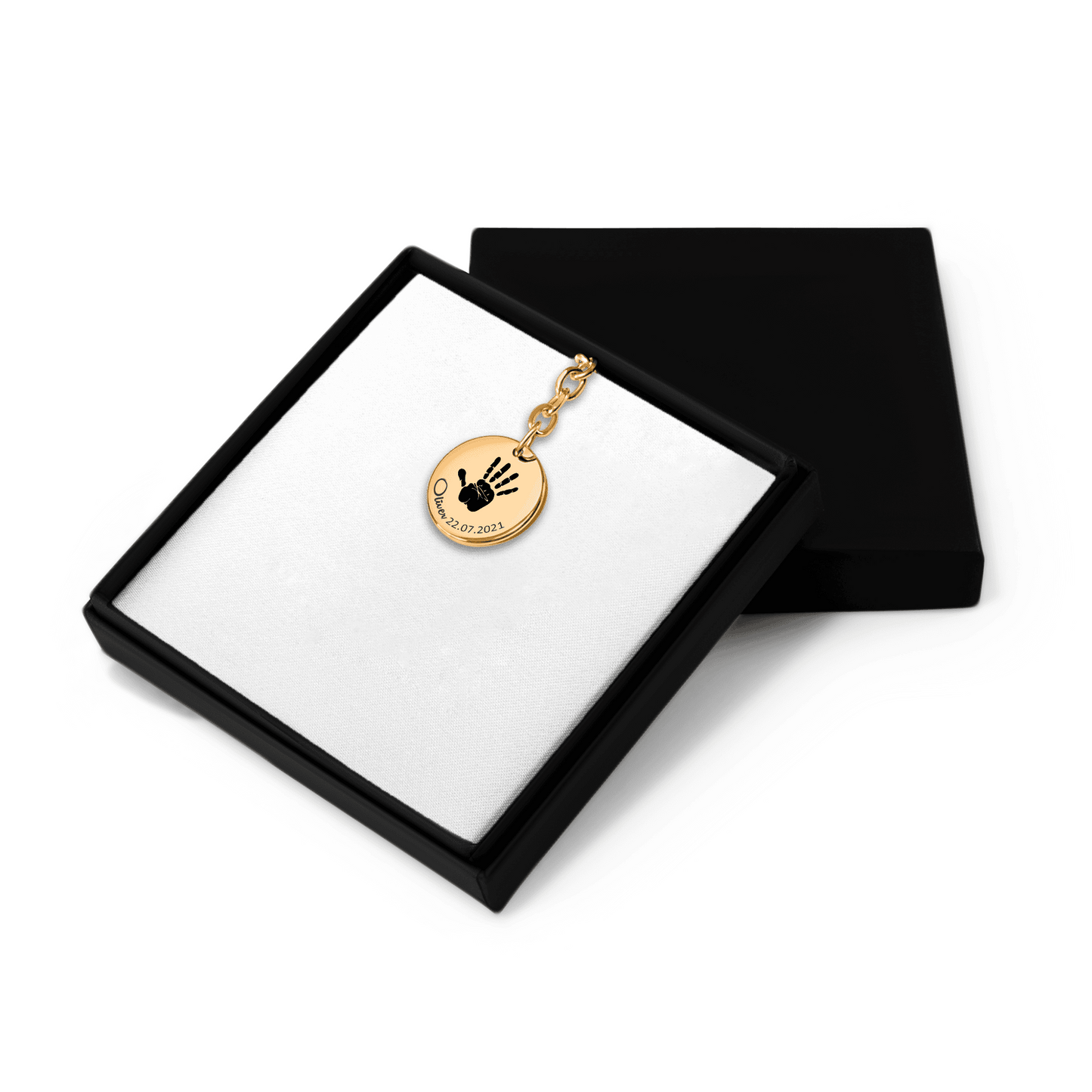 Actual Hand Print Coin Keychains