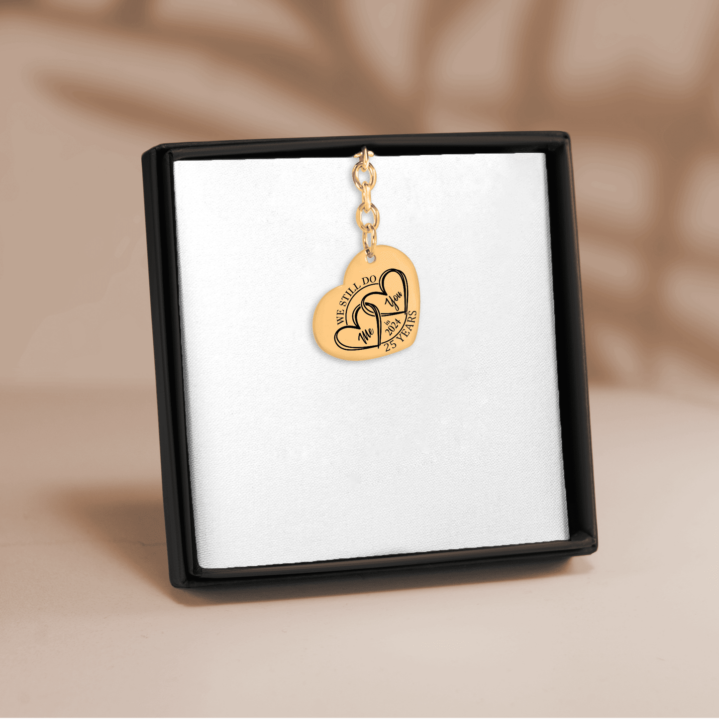 25th Years Anniversary Heart Keychain