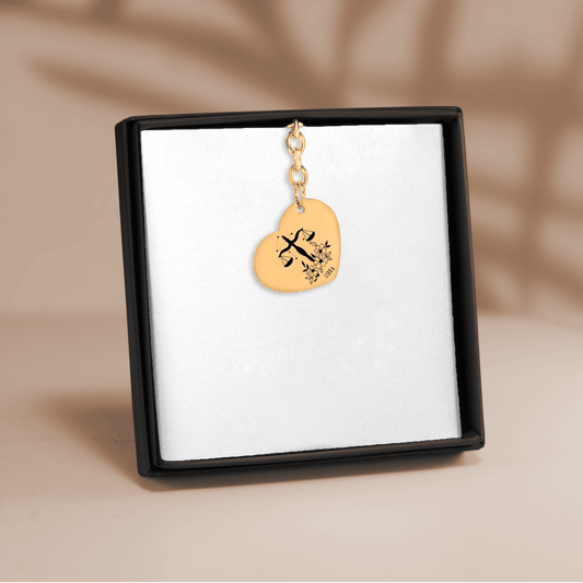 Libra Zodiac Sign Heart Keychain