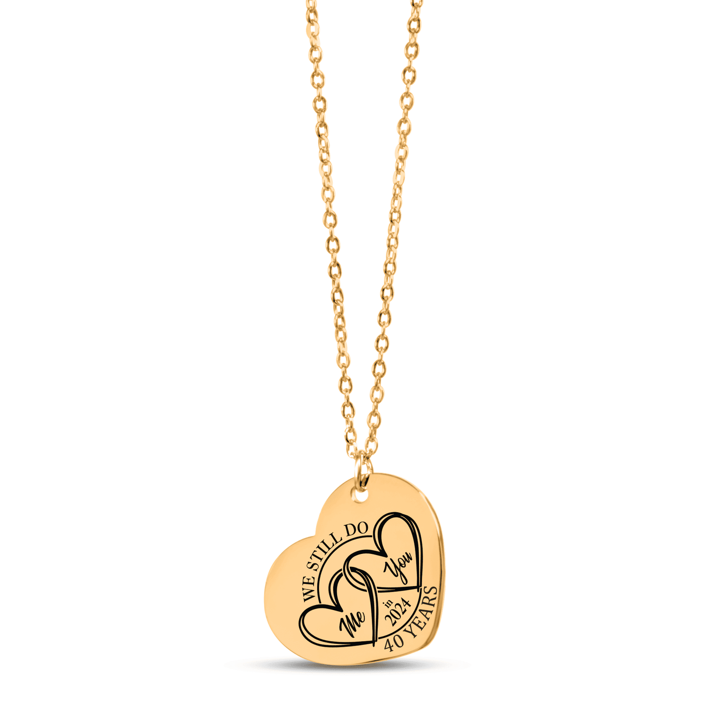 40th Years Anniversary Heart Necklace