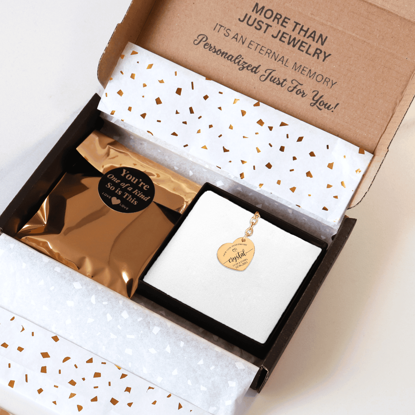 15th Crystal Anniversary Heart Keychain