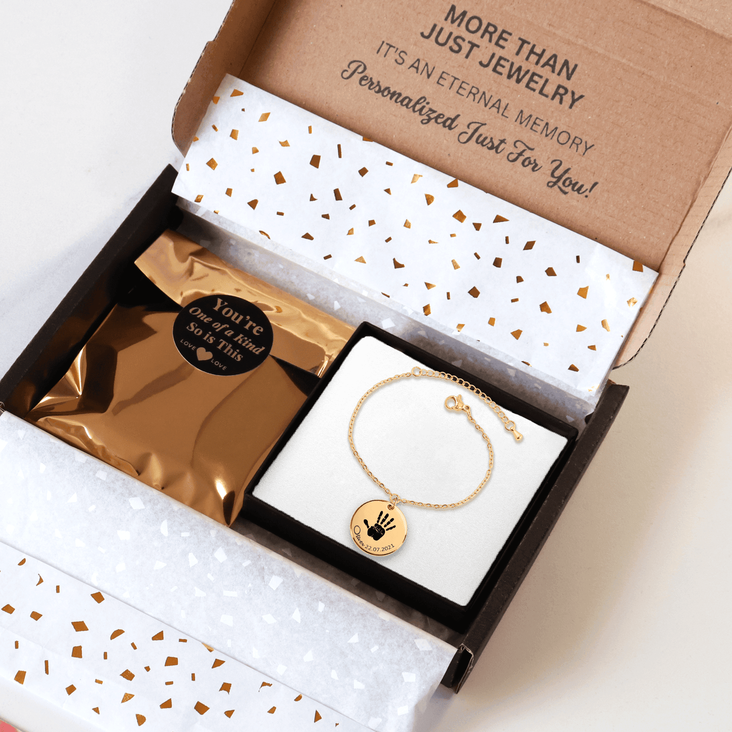 Actual Hand Print Coin Bracelet