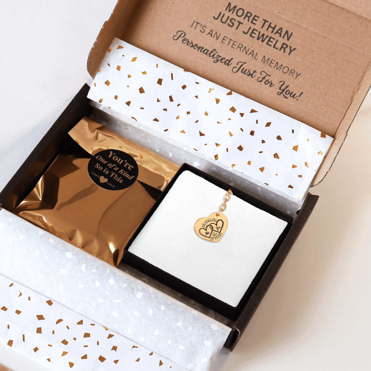 25th Years Anniversary Heart Keychain