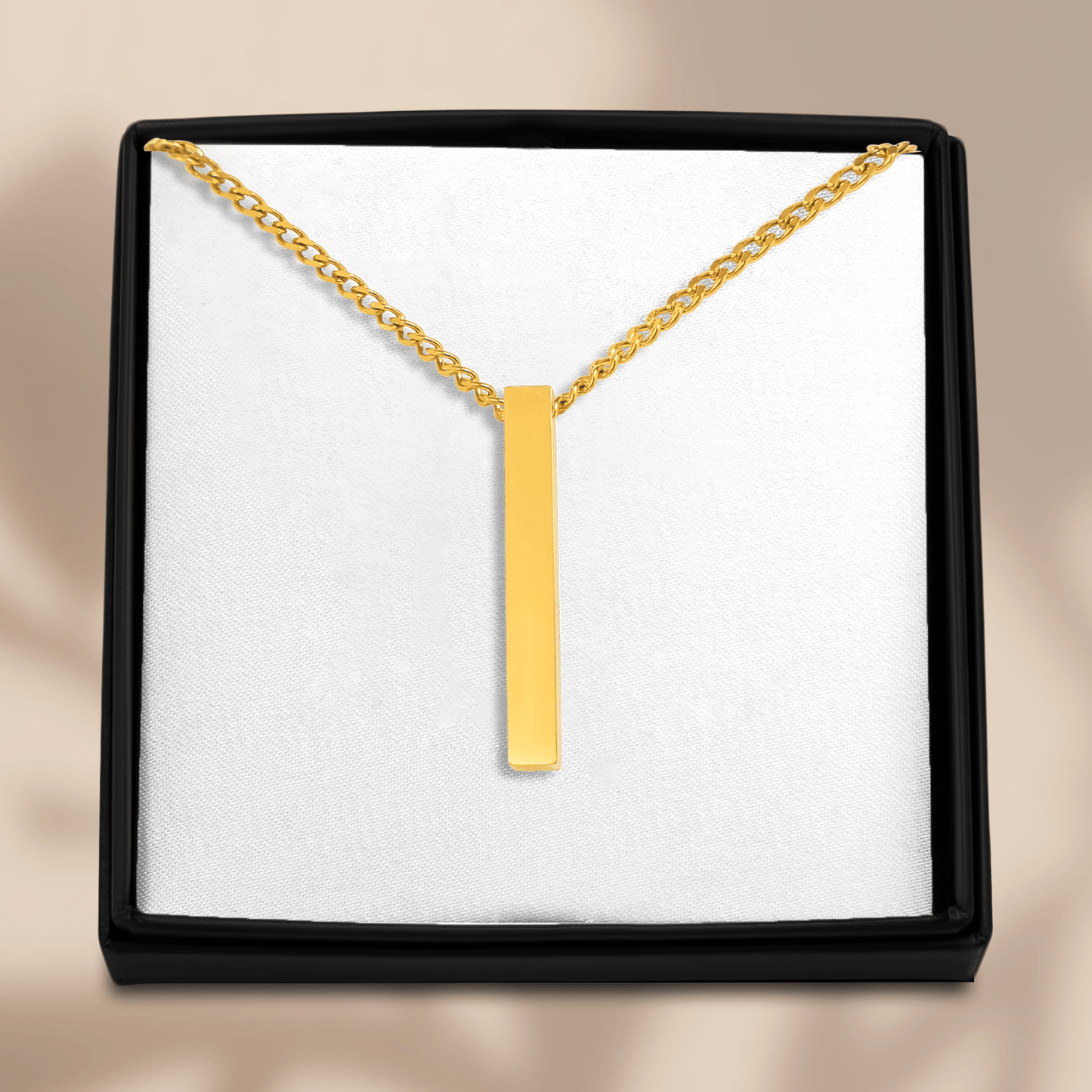 Cuban 3D Bar Necklace