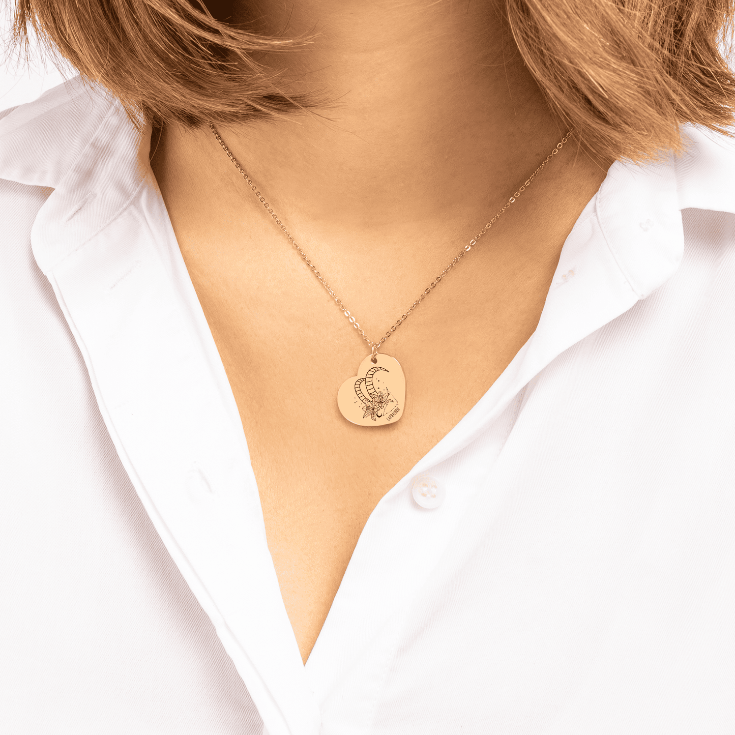 Capricorn Zodiac Sign Heart Necklace