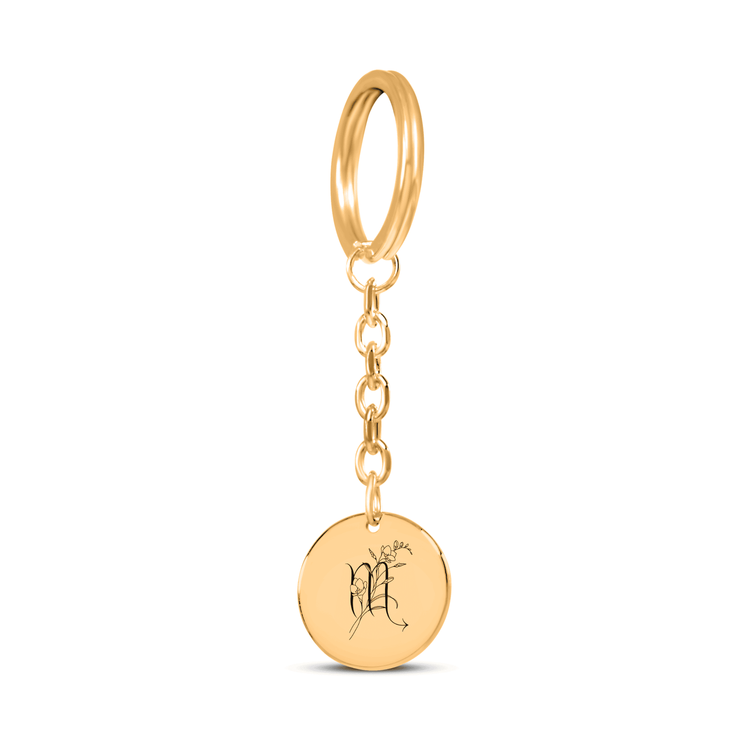 Scorpio Floral Zodiac Sign Coin Keychain