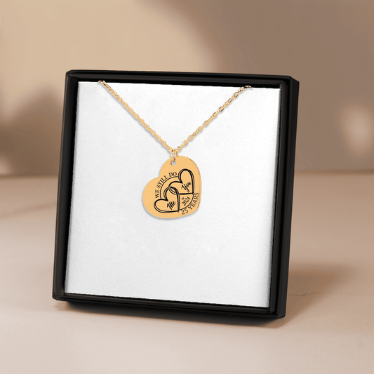 25th Years Anniversary Heart Necklace