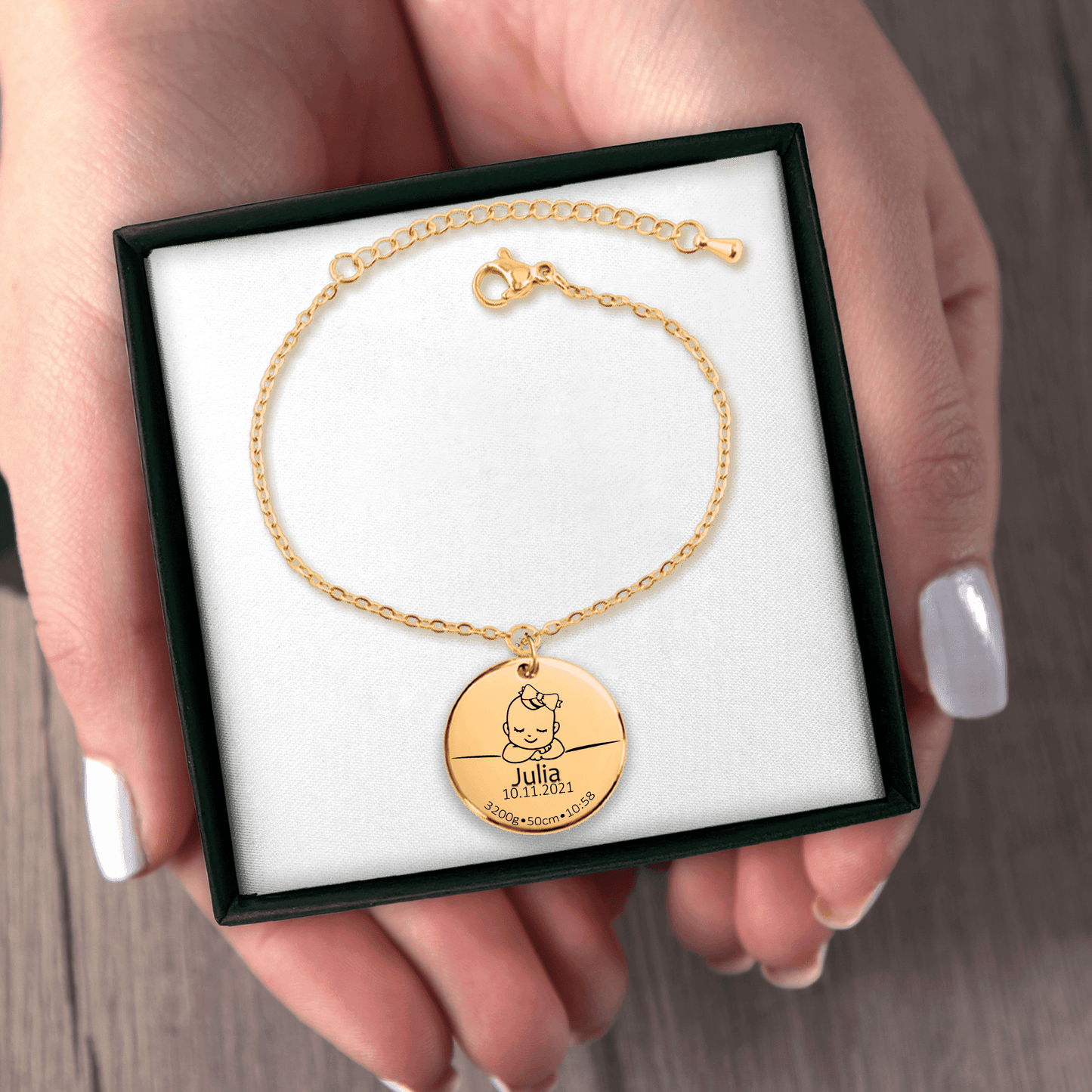 Baby Birth Coin Bracelet
