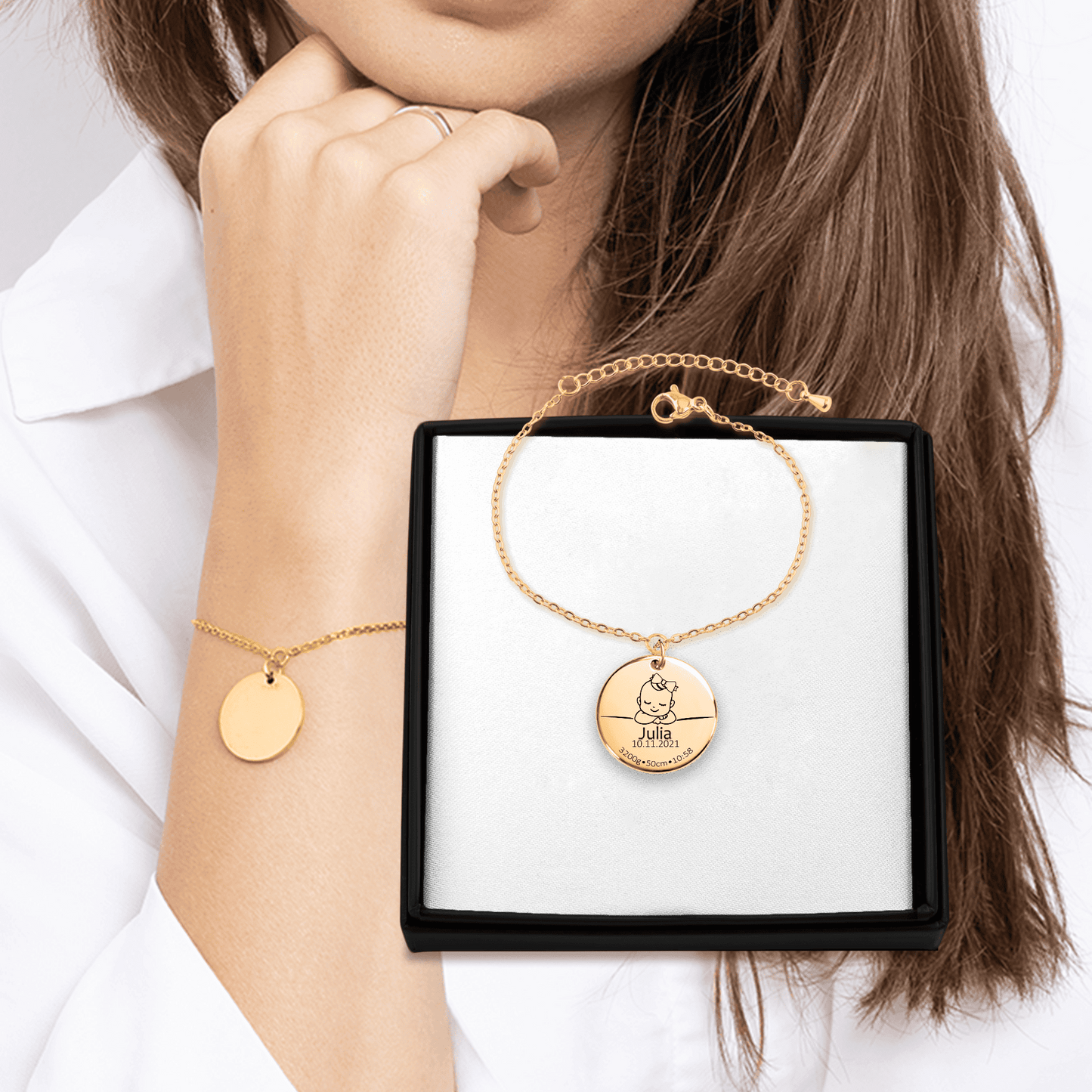 Baby Birth Coin Bracelet