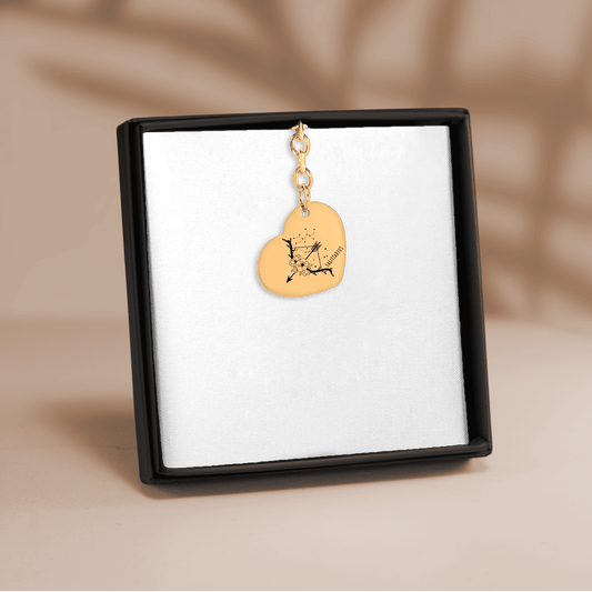 Sagittarius Zodiac Sign Heart Keychain