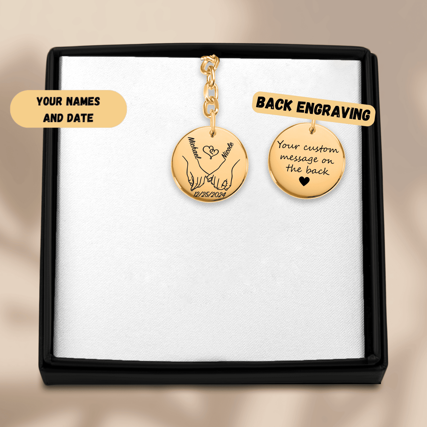Our first christmas together Coin Keychain
