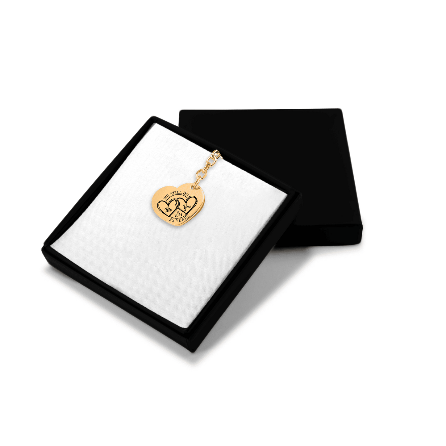 25th Years Anniversary Heart Keychain