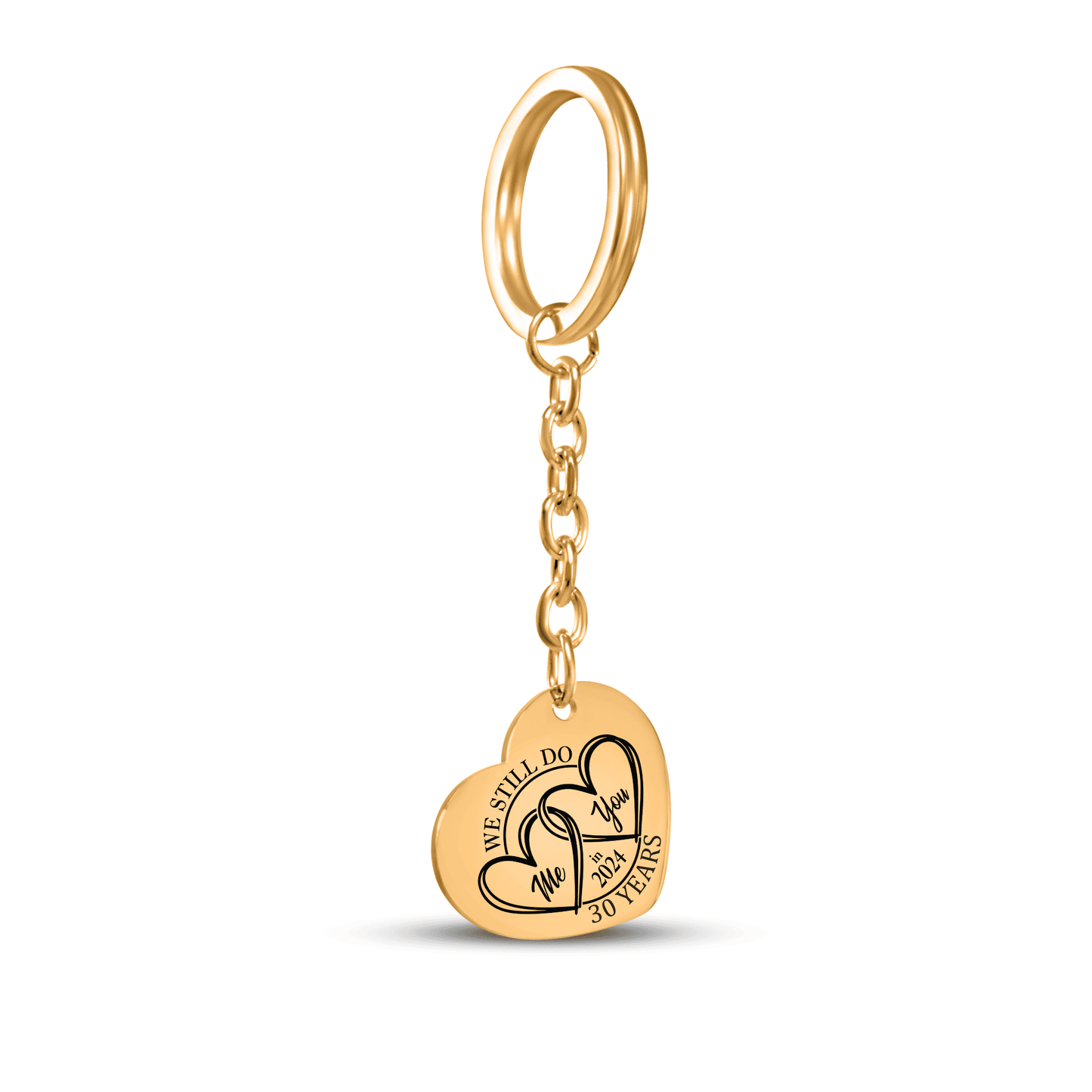 30th Years Anniversary Heart Keychain