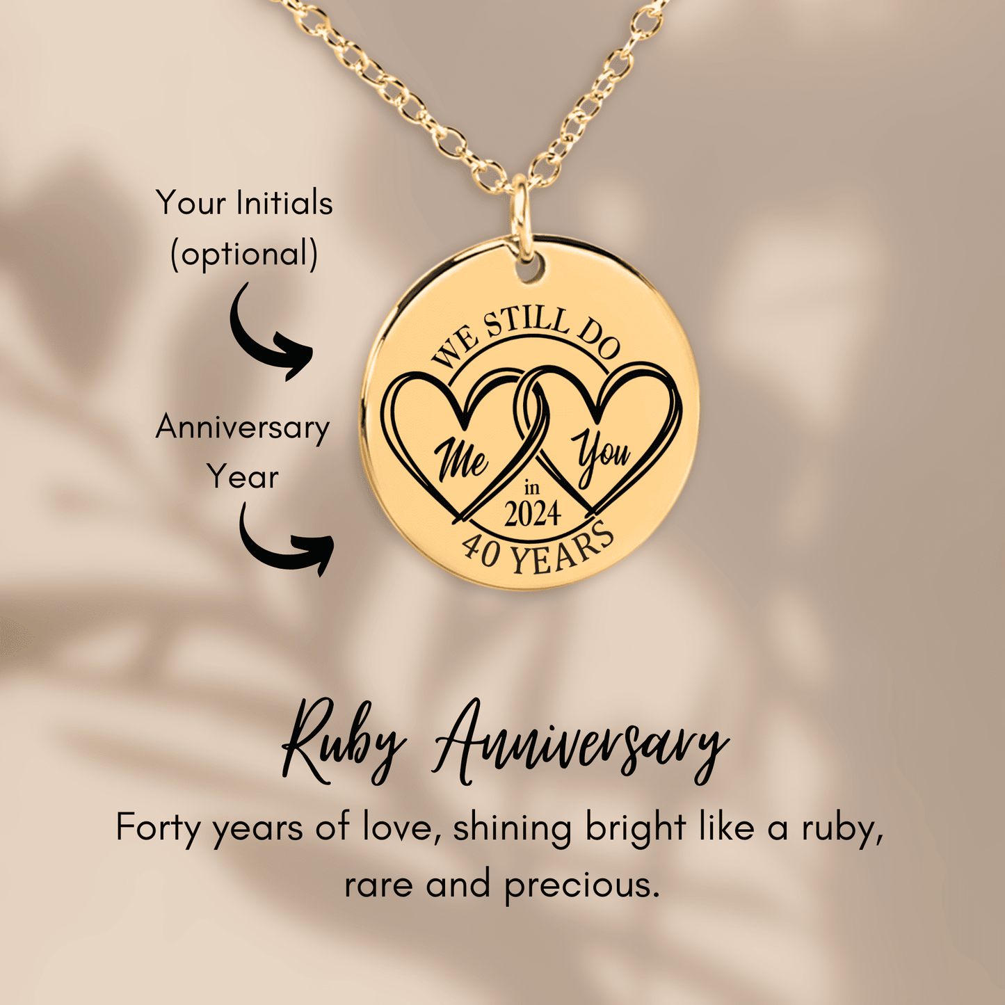 40th Years Anniversary Coin Necklace