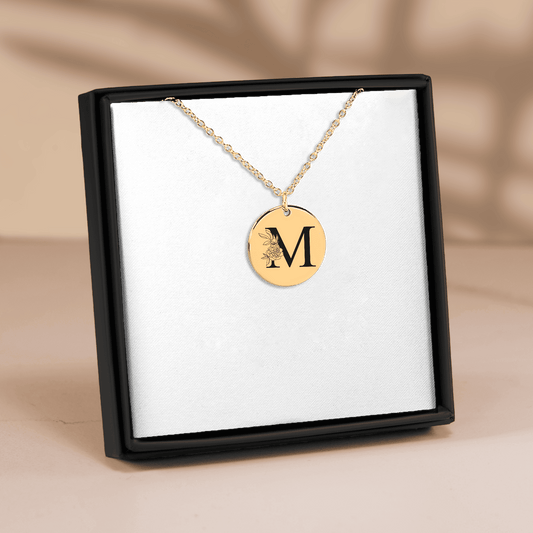 Floral Initial Necklace – M