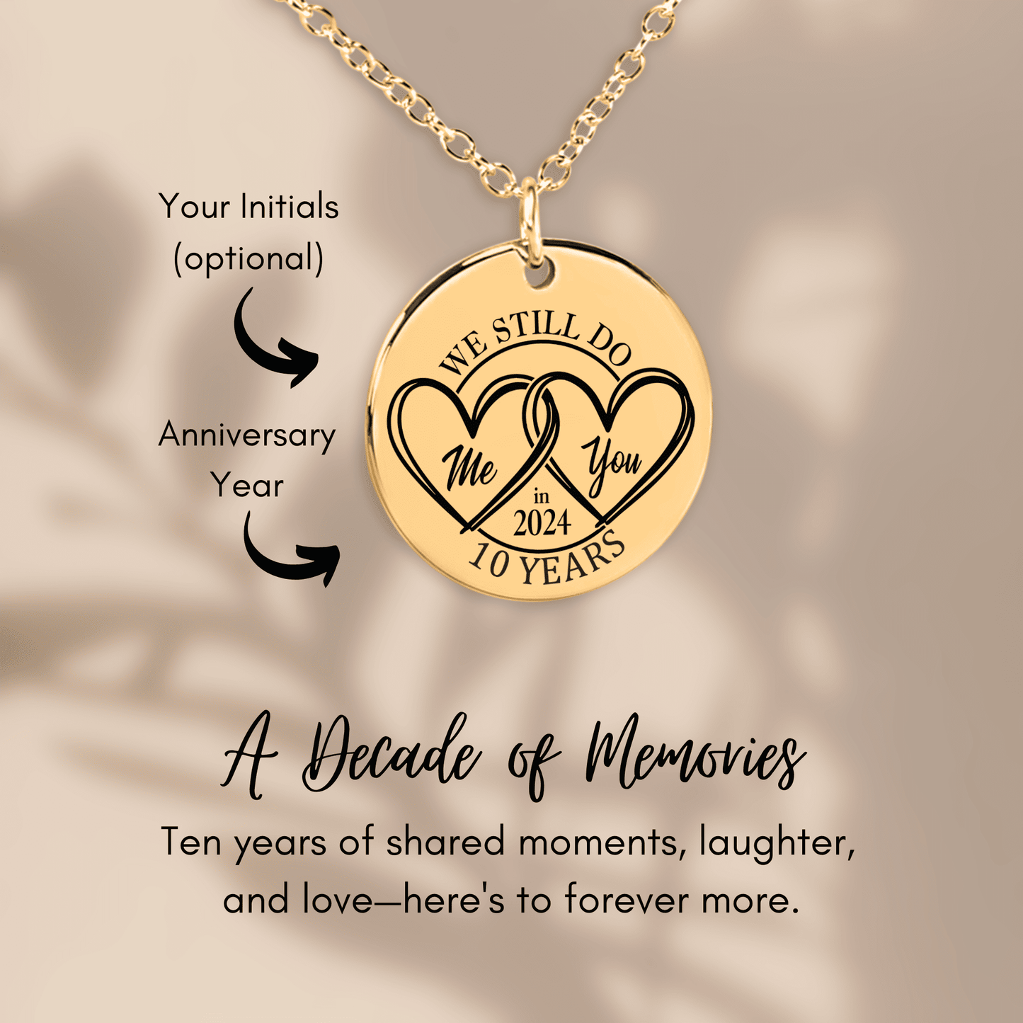 10th Years Anniversary Coin Necklace