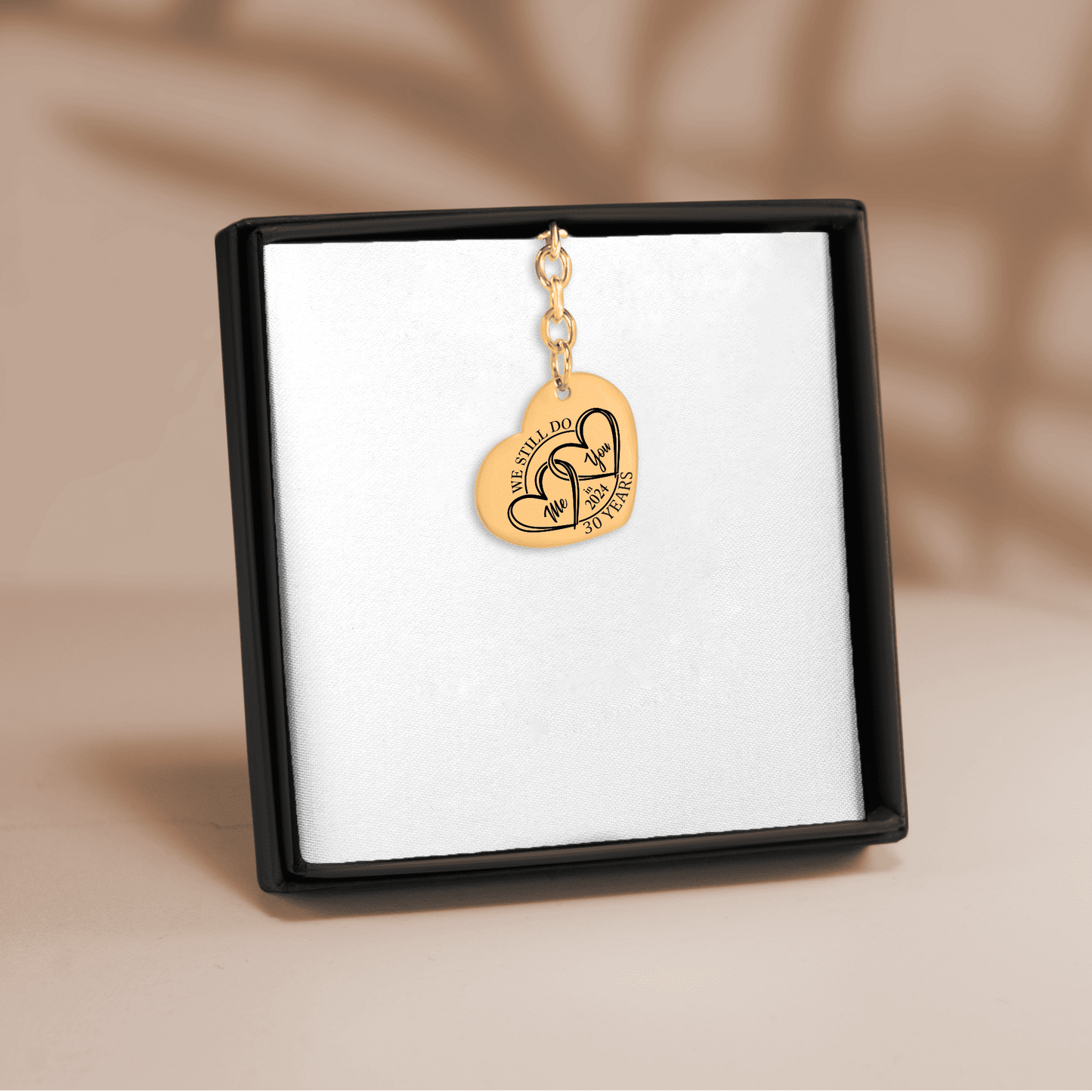 30th Years Anniversary Heart Keychain