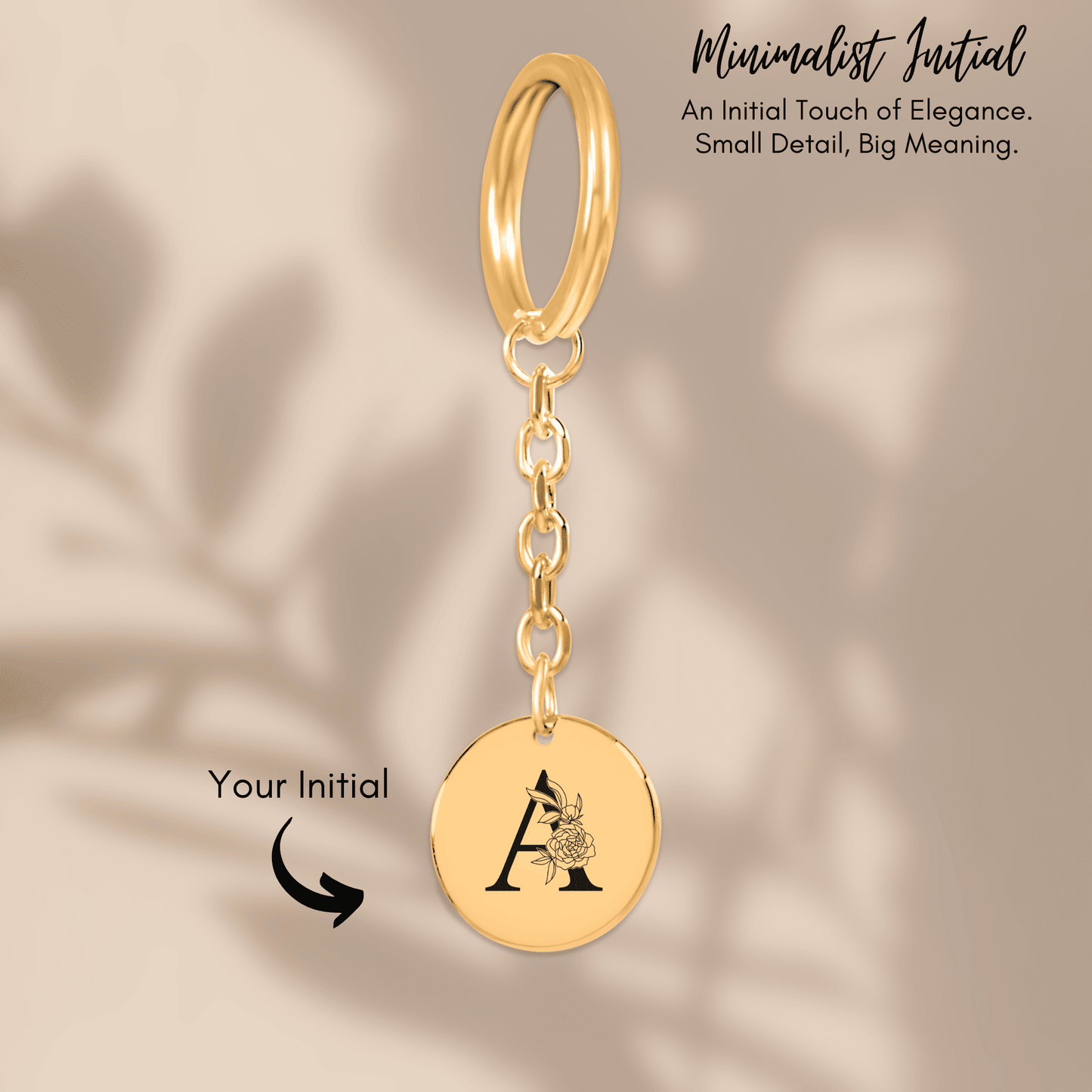 Floral Initial Keychain – A