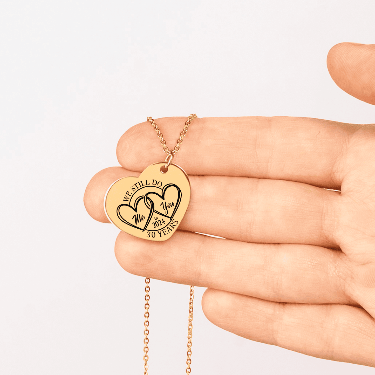 30th Years Anniversary Heart Necklace