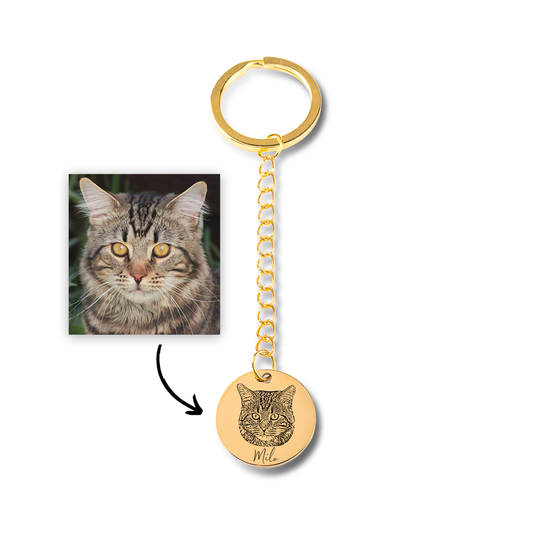 Cat Portrait Keychain
