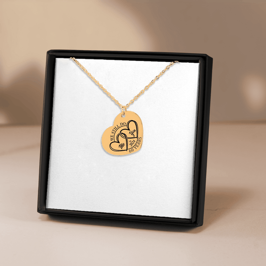 60th Years Anniversary Heart Necklace