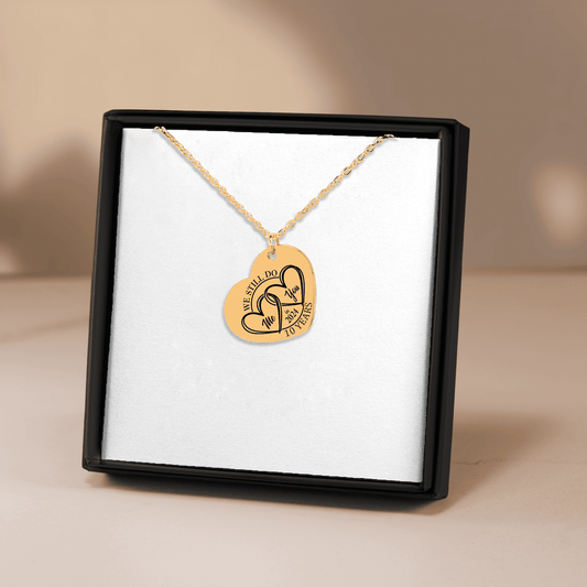 10th Years Anniversaries Heart Necklace