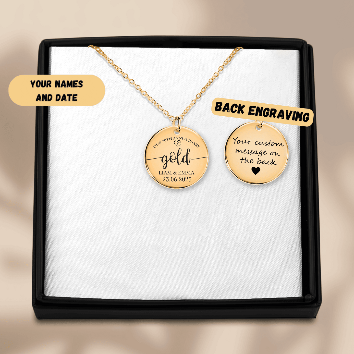 50th Gold Anniversary Coin Necklace