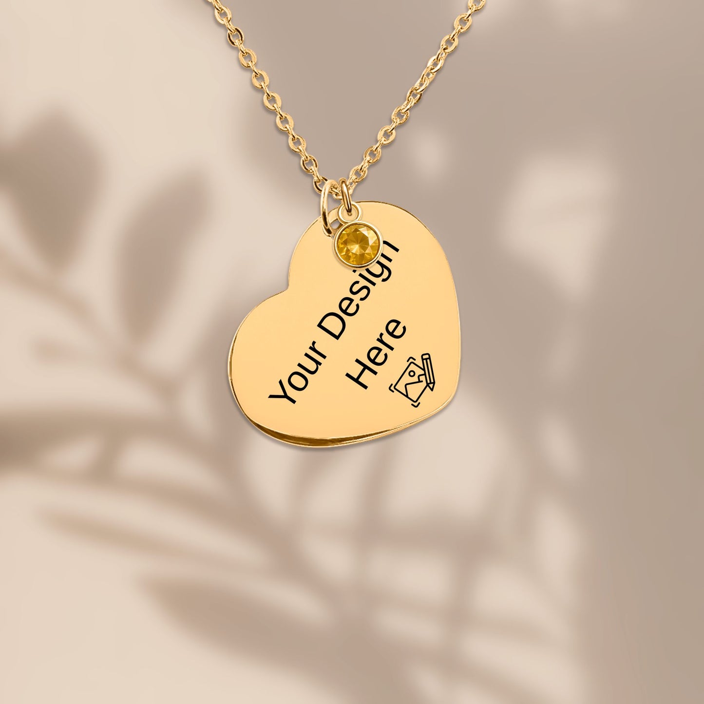 Heart Necklace with Birthstone