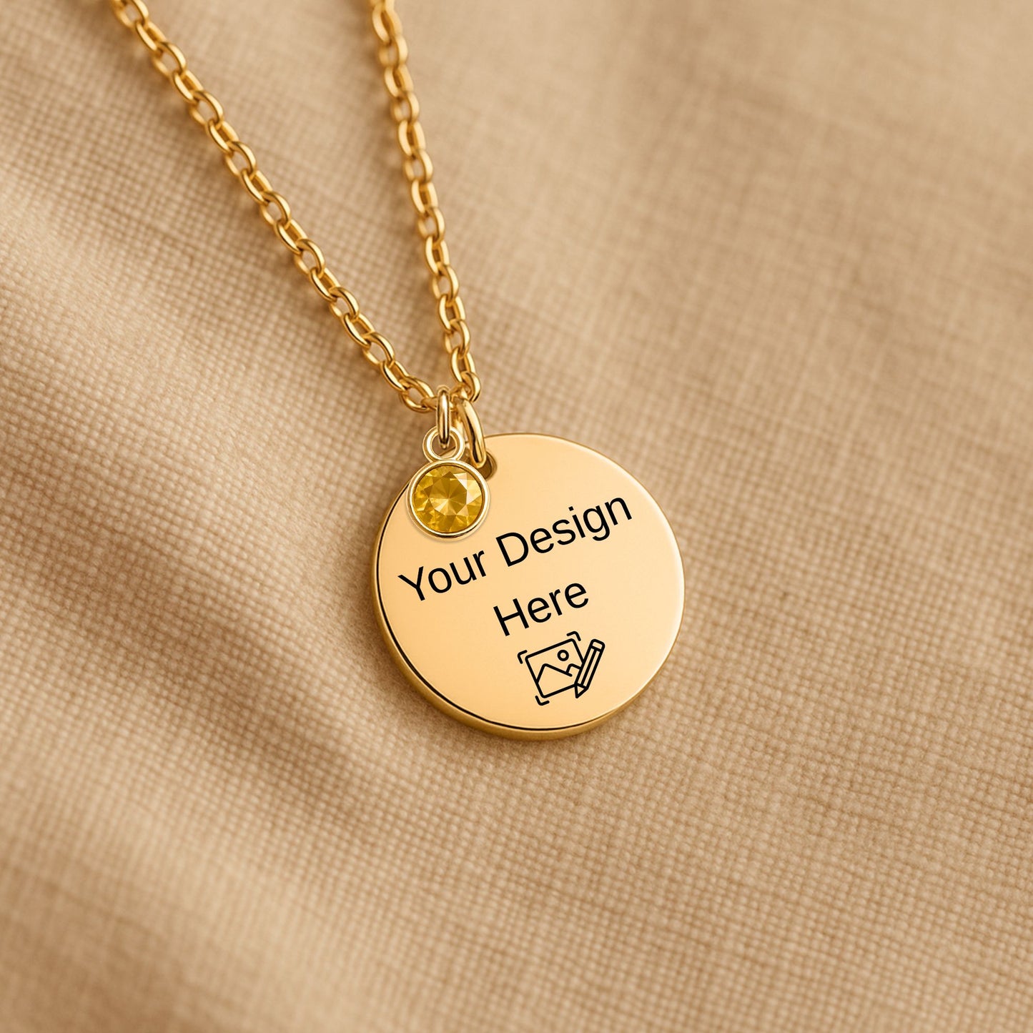 Coin Necklace with Birthstone