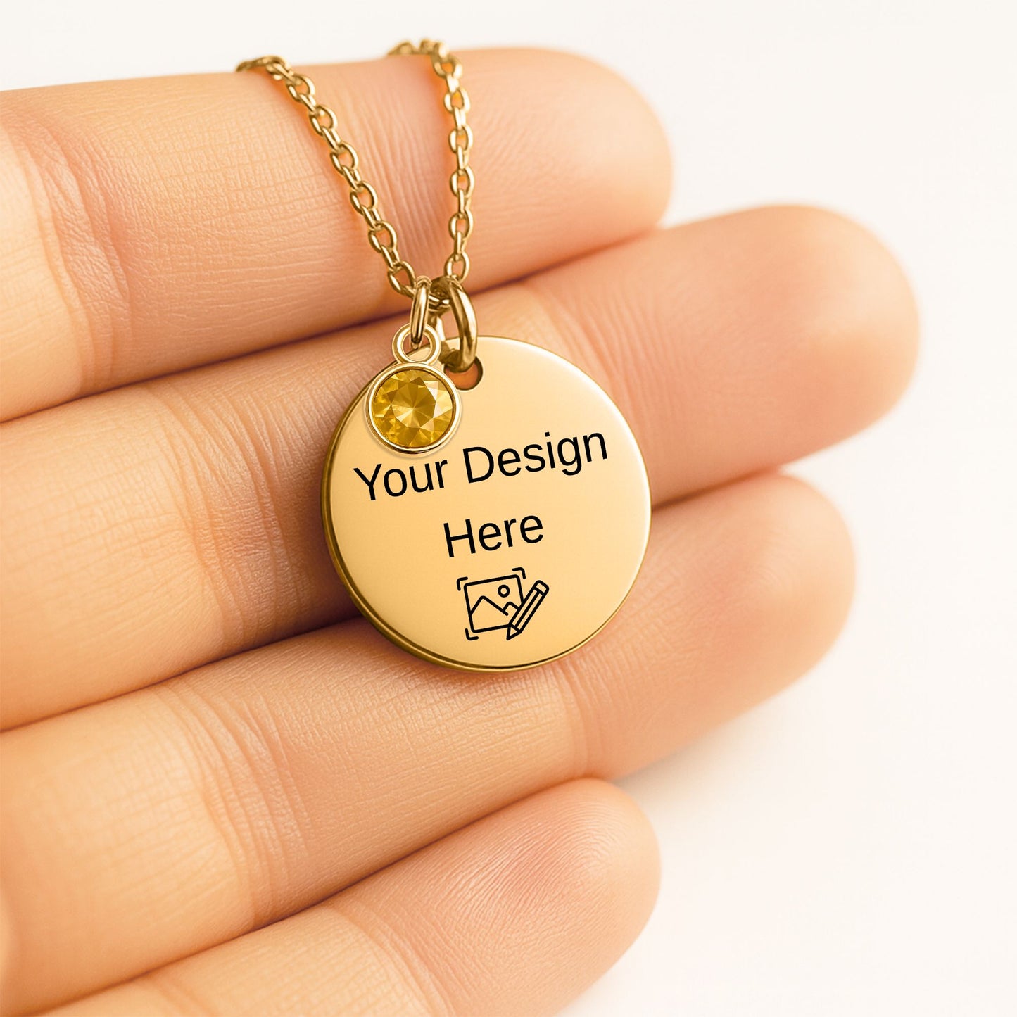 Coin Necklace with Birthstone