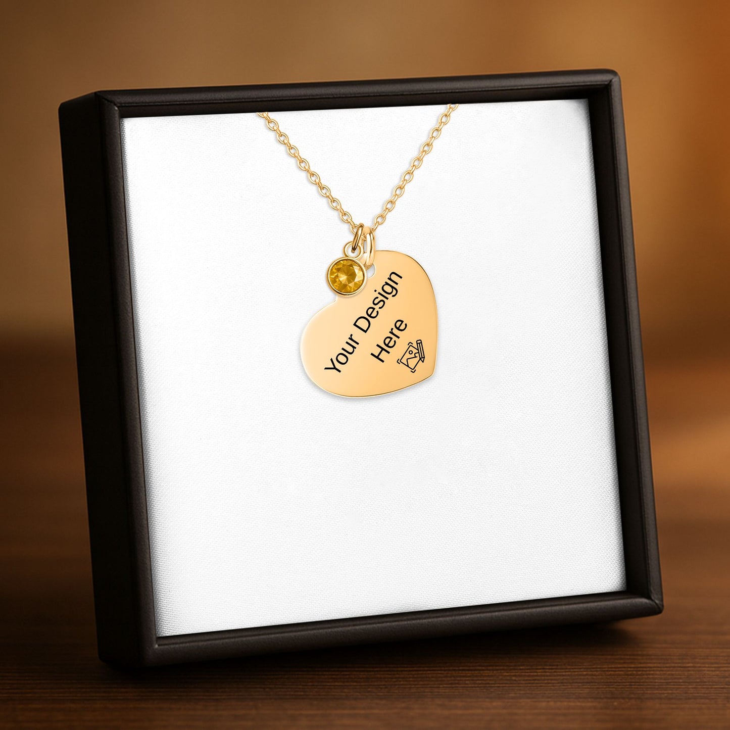 Heart Necklace with Birthstone