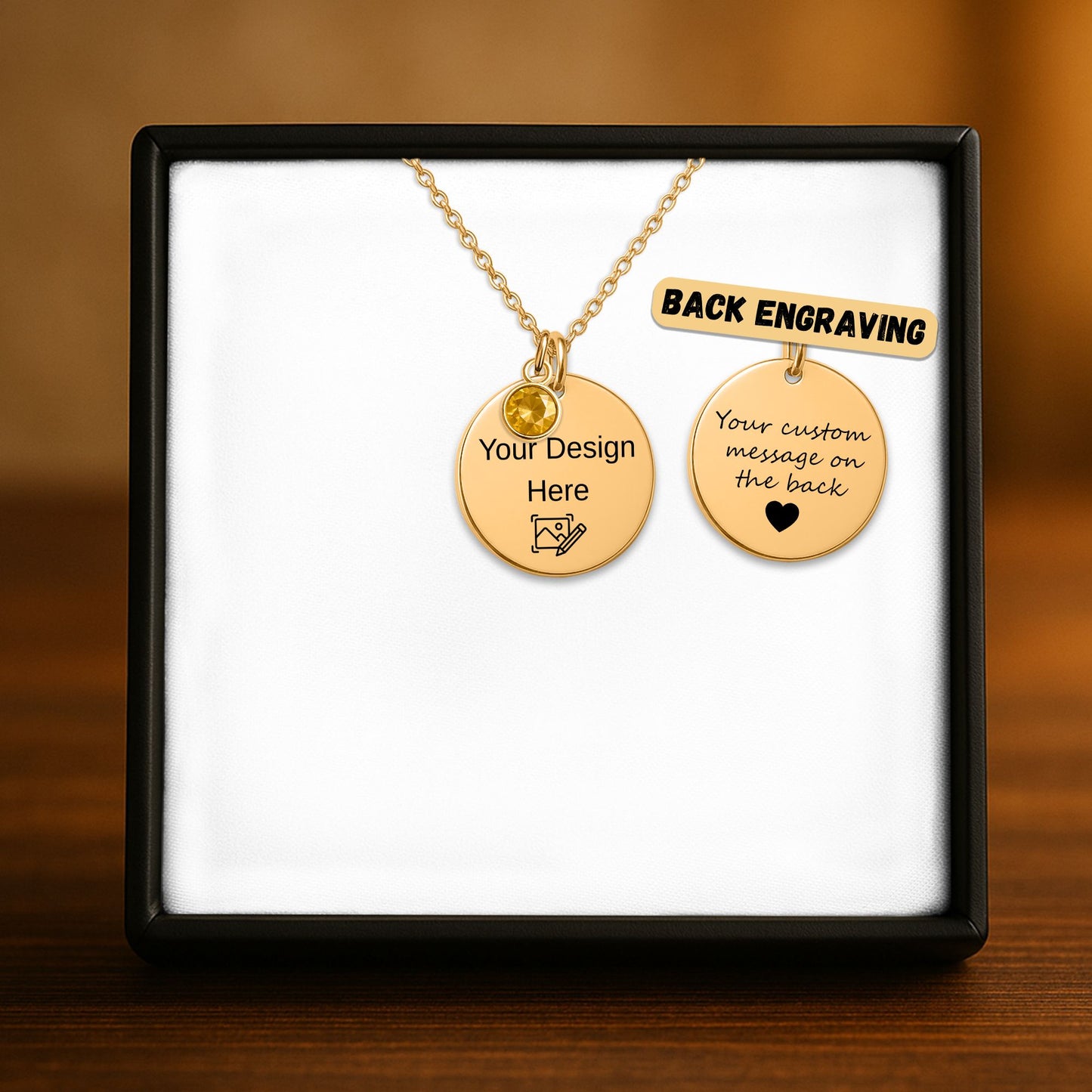 Coin Necklace with Birthstone