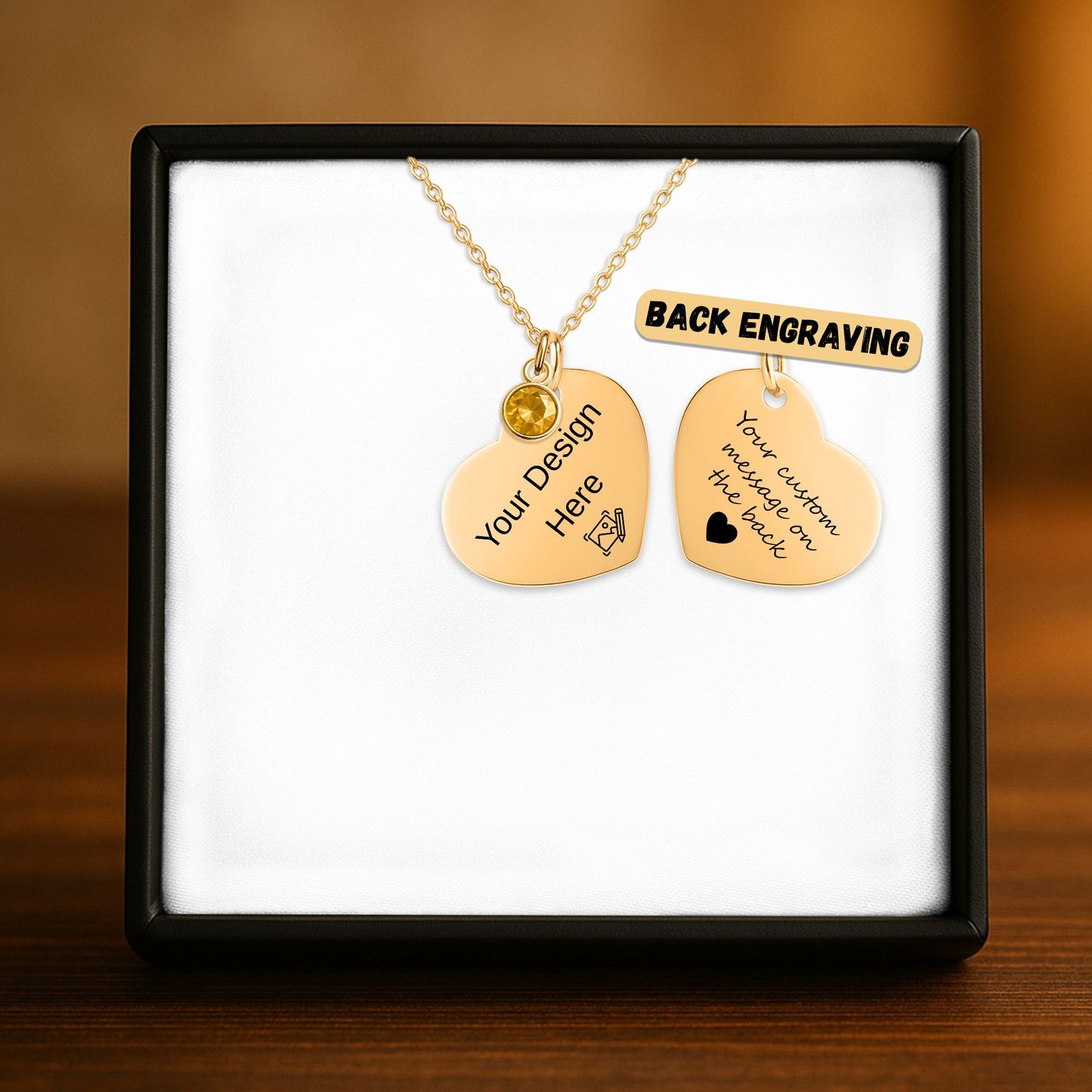 Heart Necklace with Birthstone