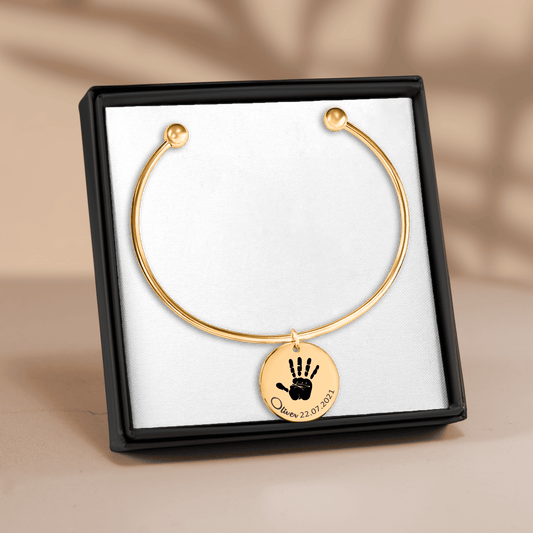 Actual Hand Print Coin Bangle