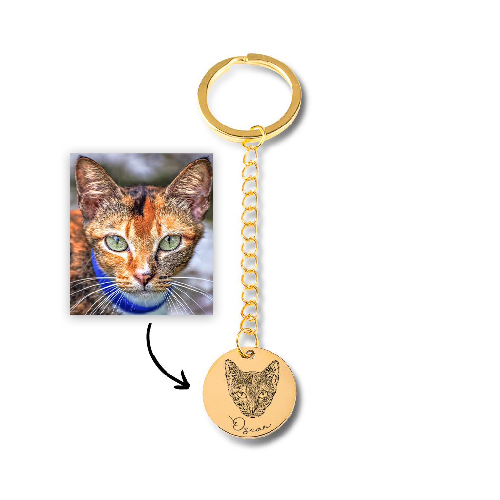 Cat Portrait Keychain
