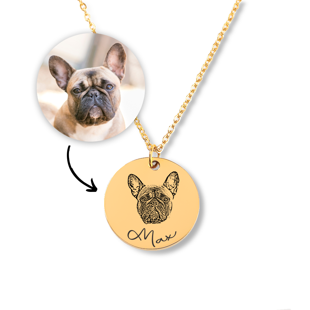 Dog portrait necklace sale